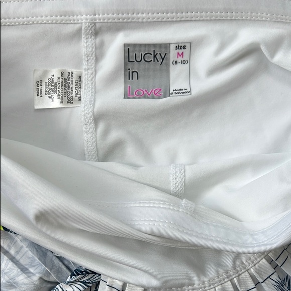 Lucky in love Floral Print Ruffled Skirt - White and Navy - Picture 3 of 3